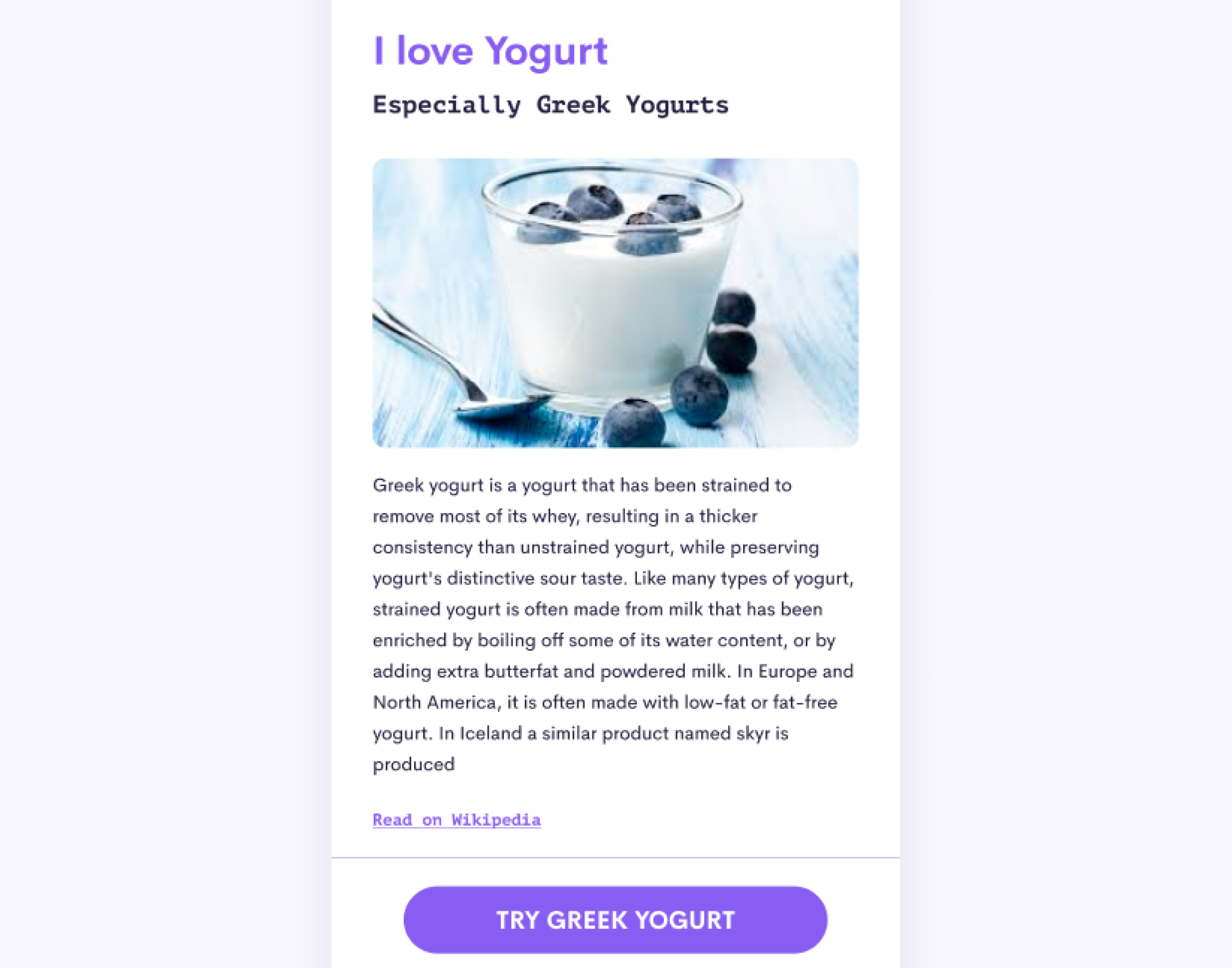 Yogurt project preview